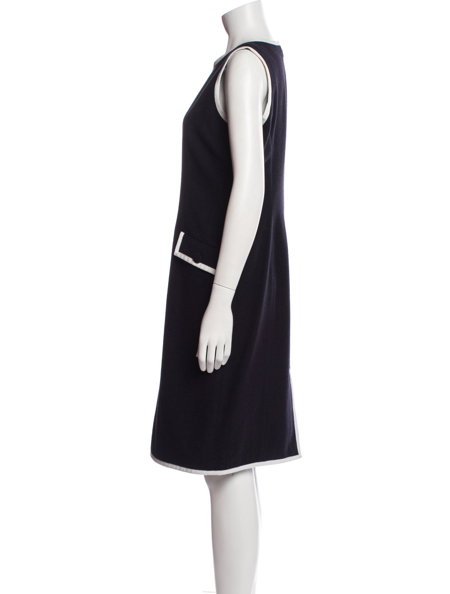 Black Fleece Cashmere Knee-Length Dress