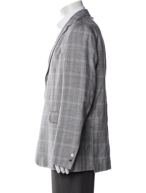 Black Fleece Wool Plaid Print Jacket