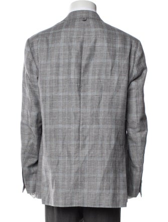 Black Fleece Wool Plaid Print Jacket