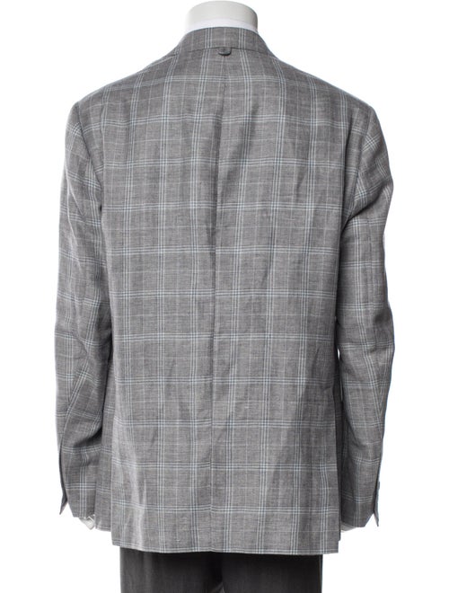 Black Fleece Wool Plaid Print Jacket