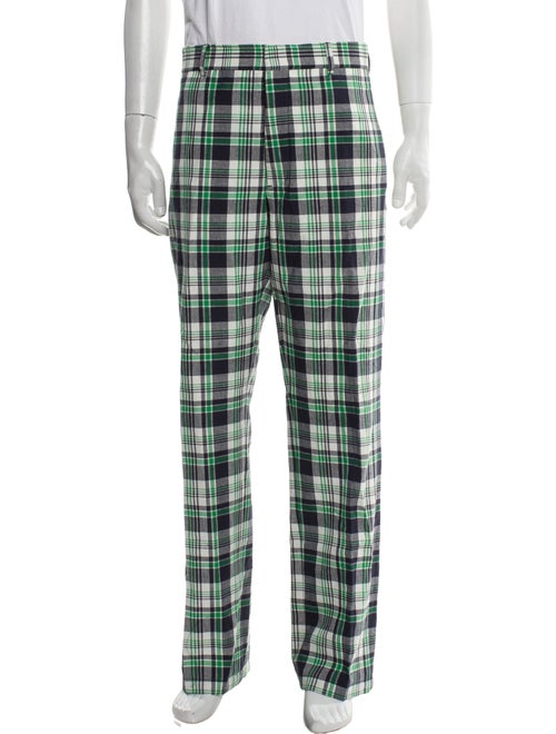 Black Fleece Plaid Print Pants