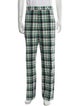 Black Fleece Plaid Print Pants