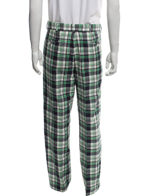 Black Fleece Plaid Print Pants