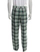 Black Fleece Plaid Print Pants