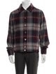 Black Fleece Plaid Print Peacoat