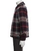 Black Fleece Plaid Print Peacoat