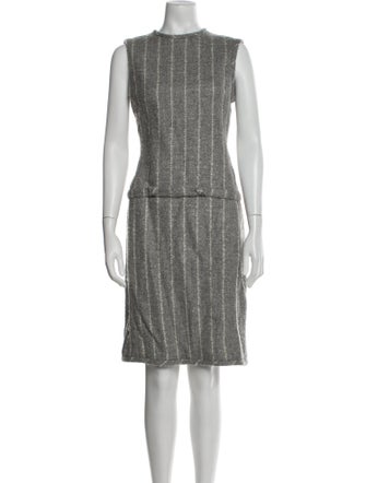 Black Fleece Wool Knee-Length Dress