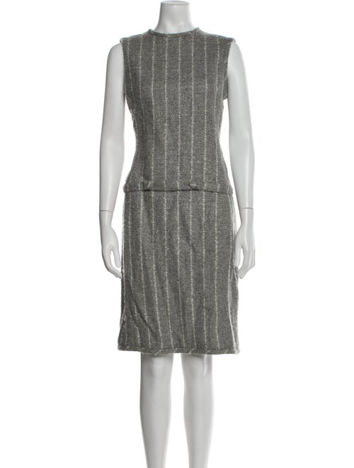 Black Fleece Wool Knee-Length Dress