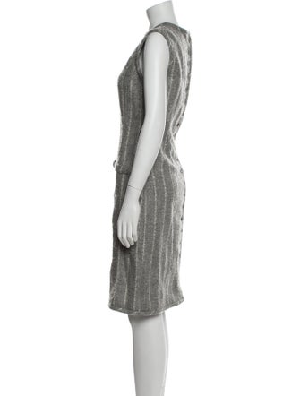 Black Fleece Wool Knee-Length Dress