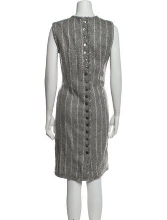 Black Fleece Wool Knee-Length Dress