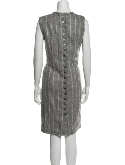 Black Fleece Wool Knee-Length Dress