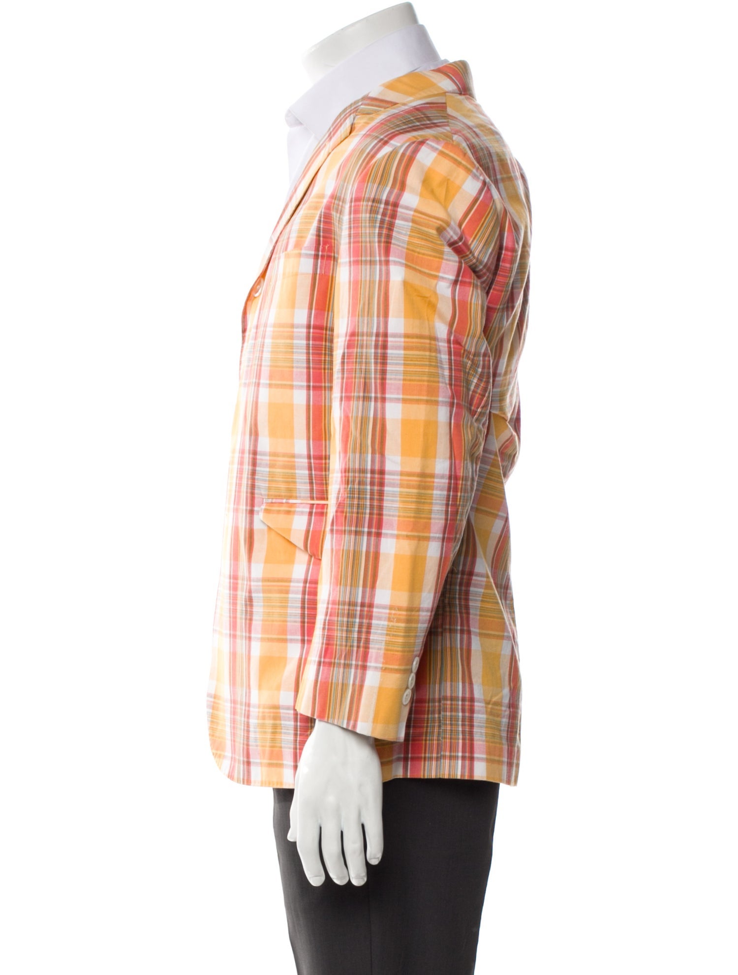 Black Fleece Plaid Print Peacoat