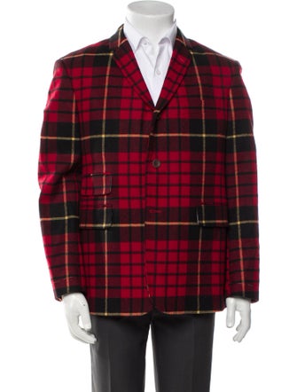 Black Fleece Plaid Print Blazer