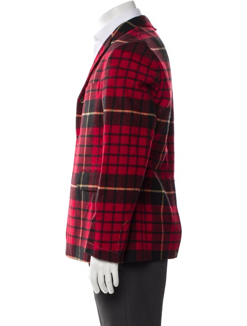 Black Fleece Plaid Print Blazer