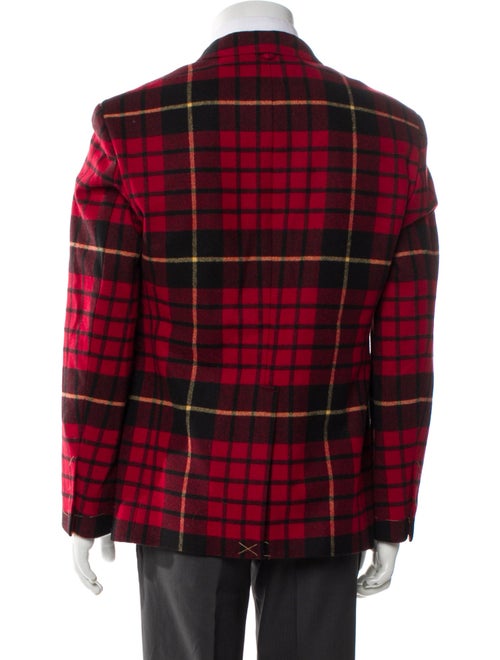 Black Fleece Plaid Print Blazer