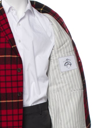 Black Fleece Plaid Print Blazer