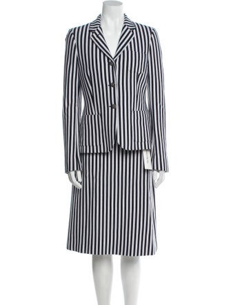 Black Fleece Striped Skirt Suit
