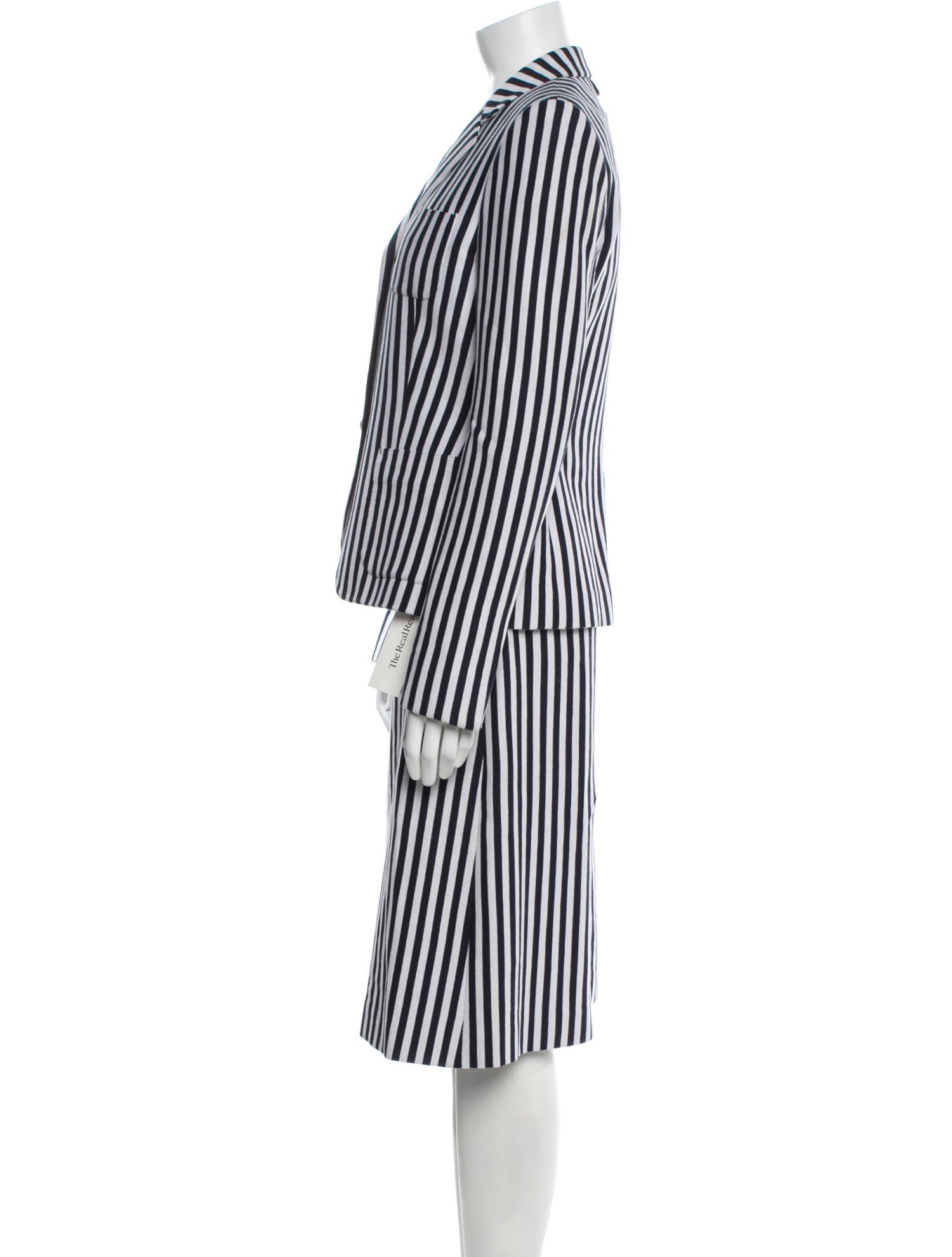 Black Fleece Striped Skirt Suit