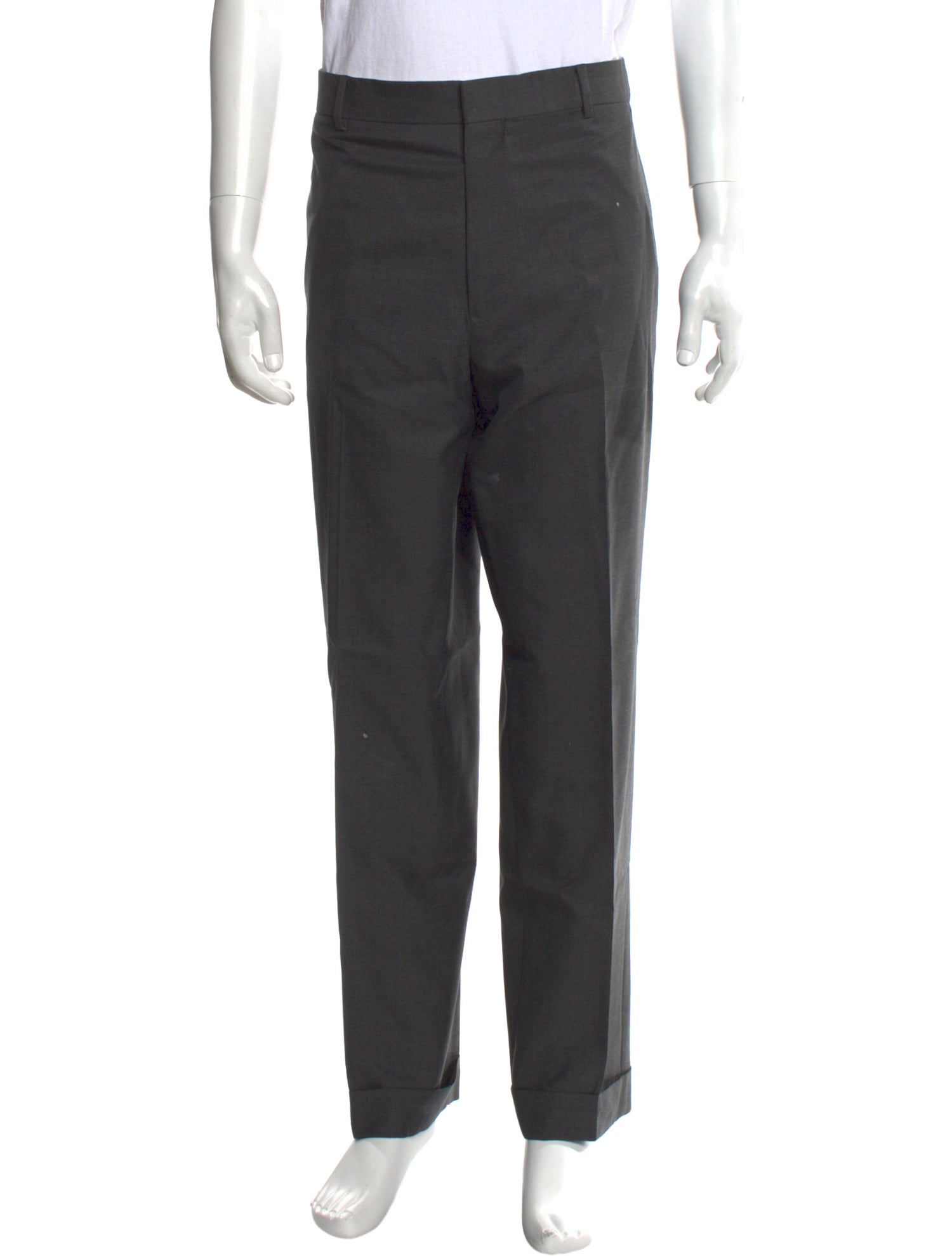 Black Fleece Wool Pants