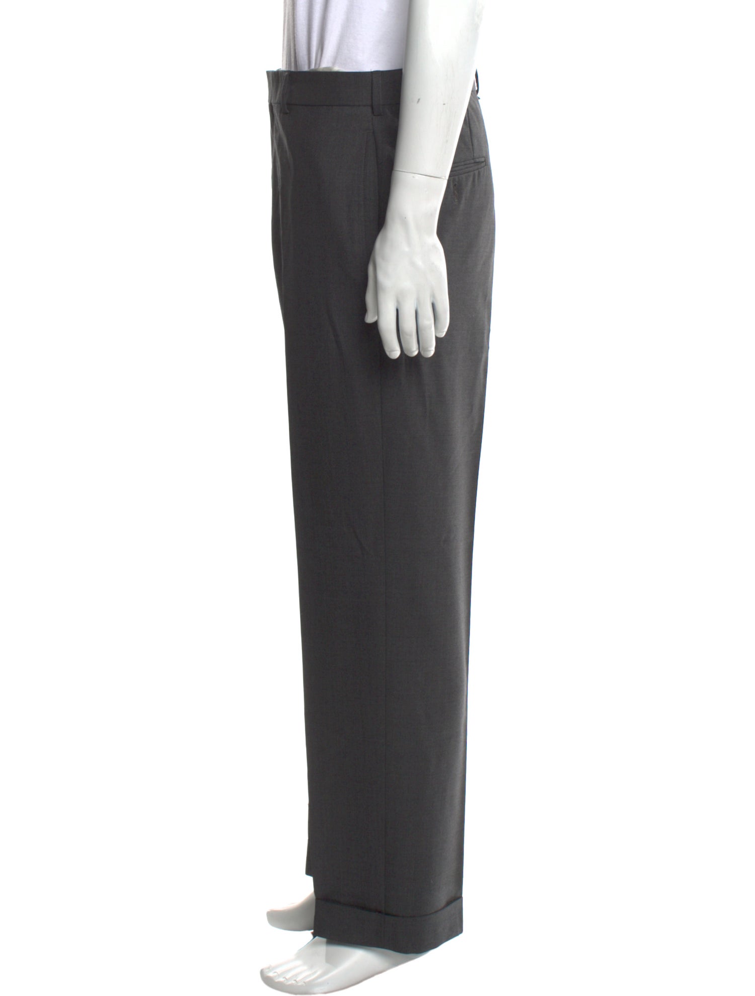 Black Fleece Wool Pants