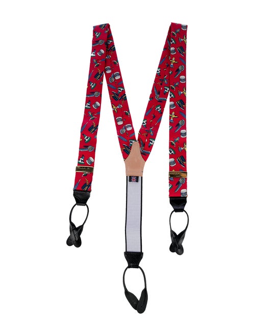 Turnbull & Asser Silk Suspenders red