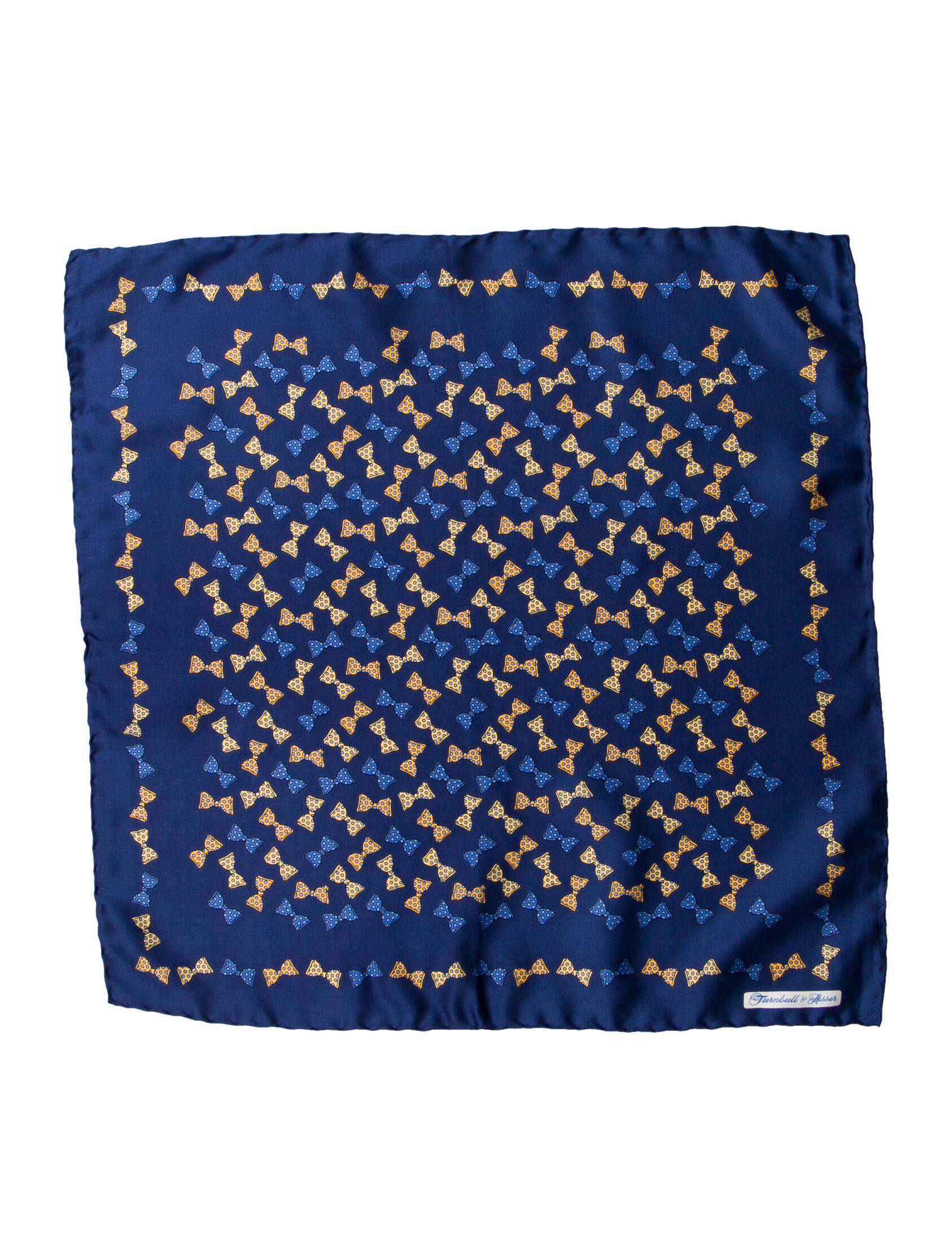 turnbull & asser printed silk pocket square