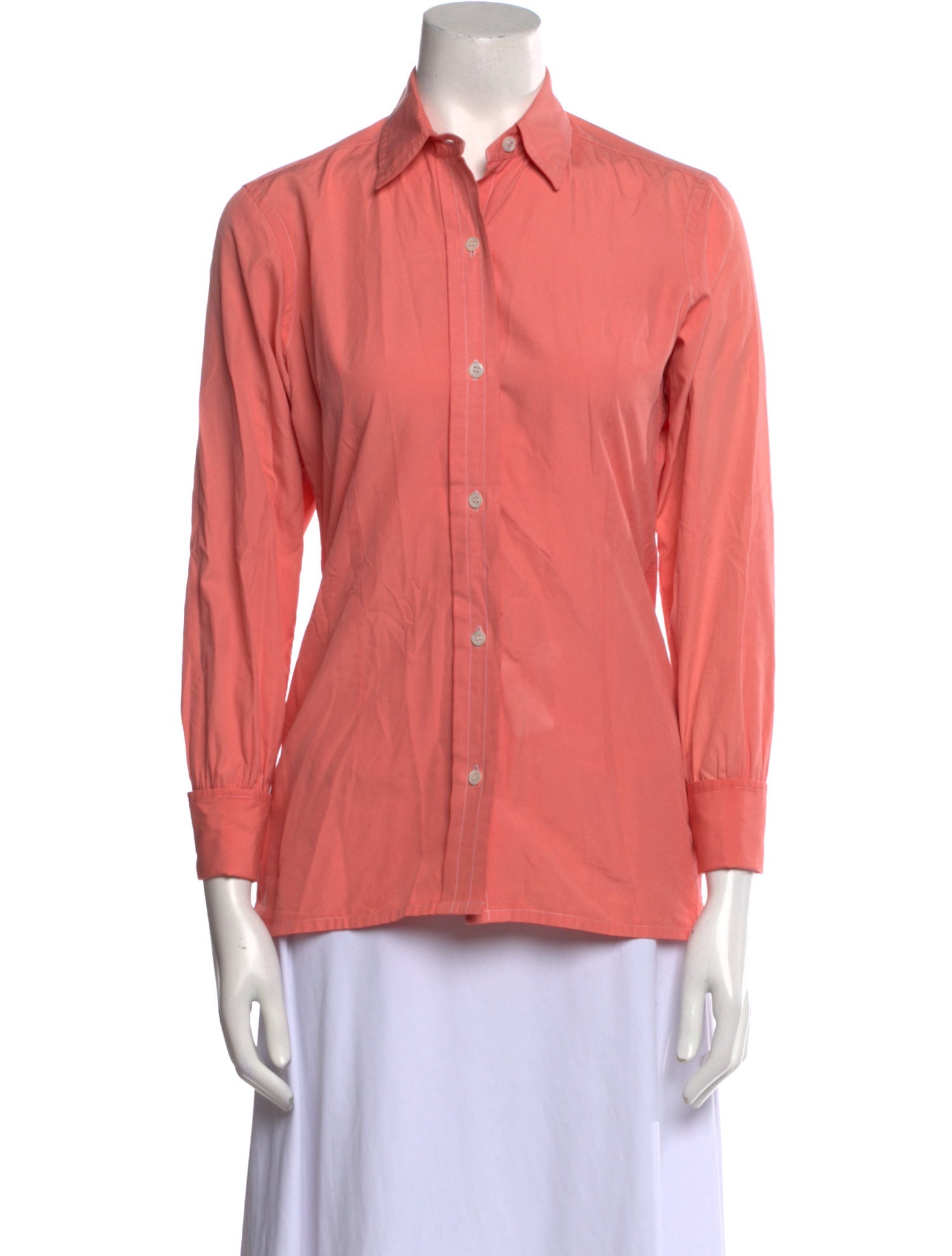 Turnbull & Asser Three-Quarter Sleeve Button-Up Top