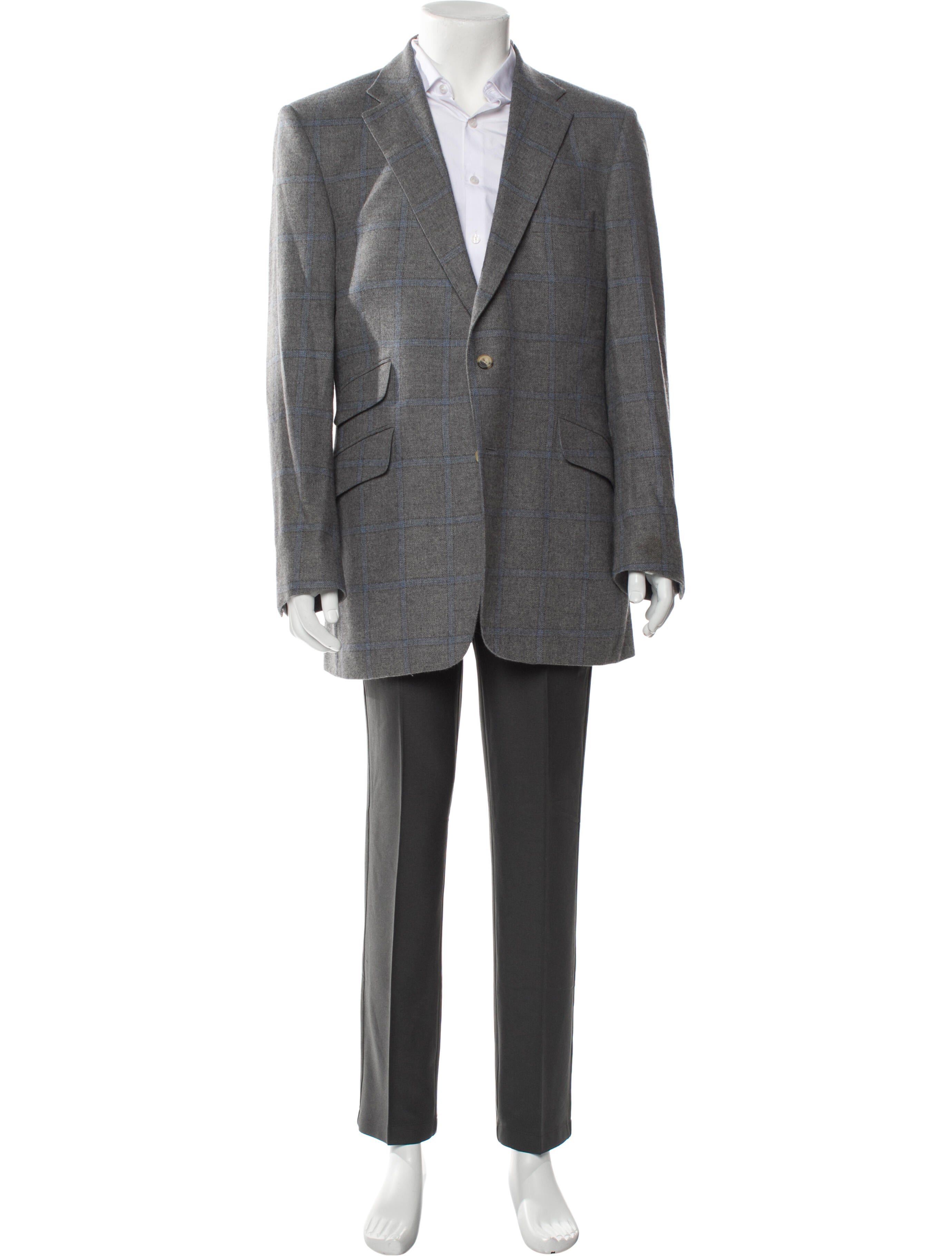 Turnbull & Asser Wool Plaid Print Overcoat