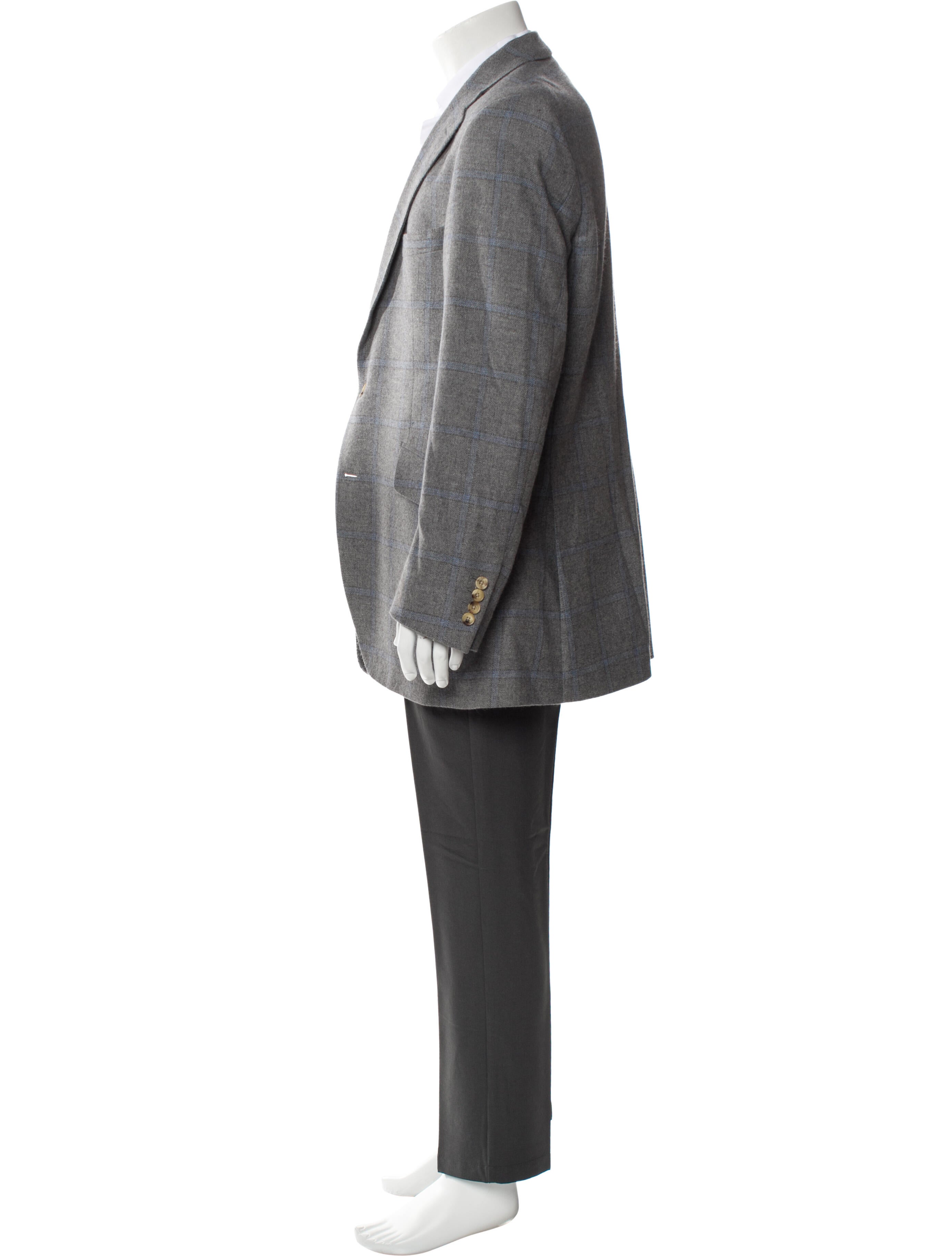 Turnbull & Asser Wool Plaid Print Overcoat
