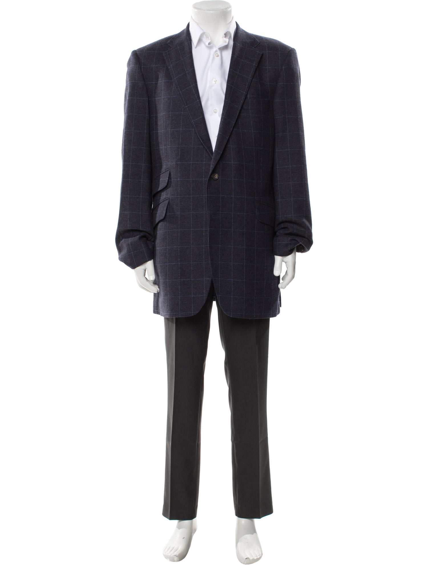 Turnbull & Asser Lambswool Plaid Print Blazer