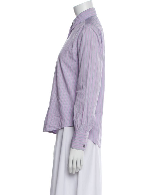 Turnbull & Asser Striped Long Sleeve Button-Up Top