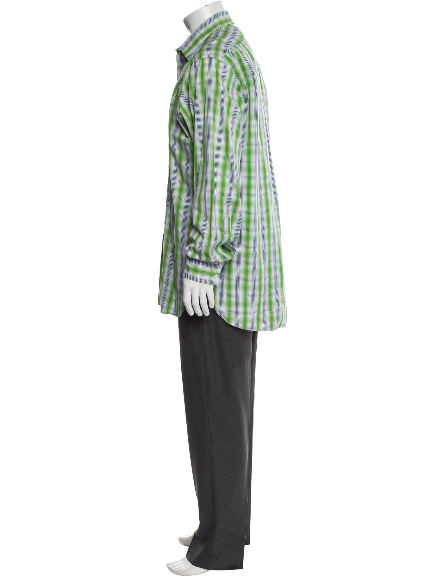 Turnbull & Asser Plaid Print Long Sleeve Dress Shirt