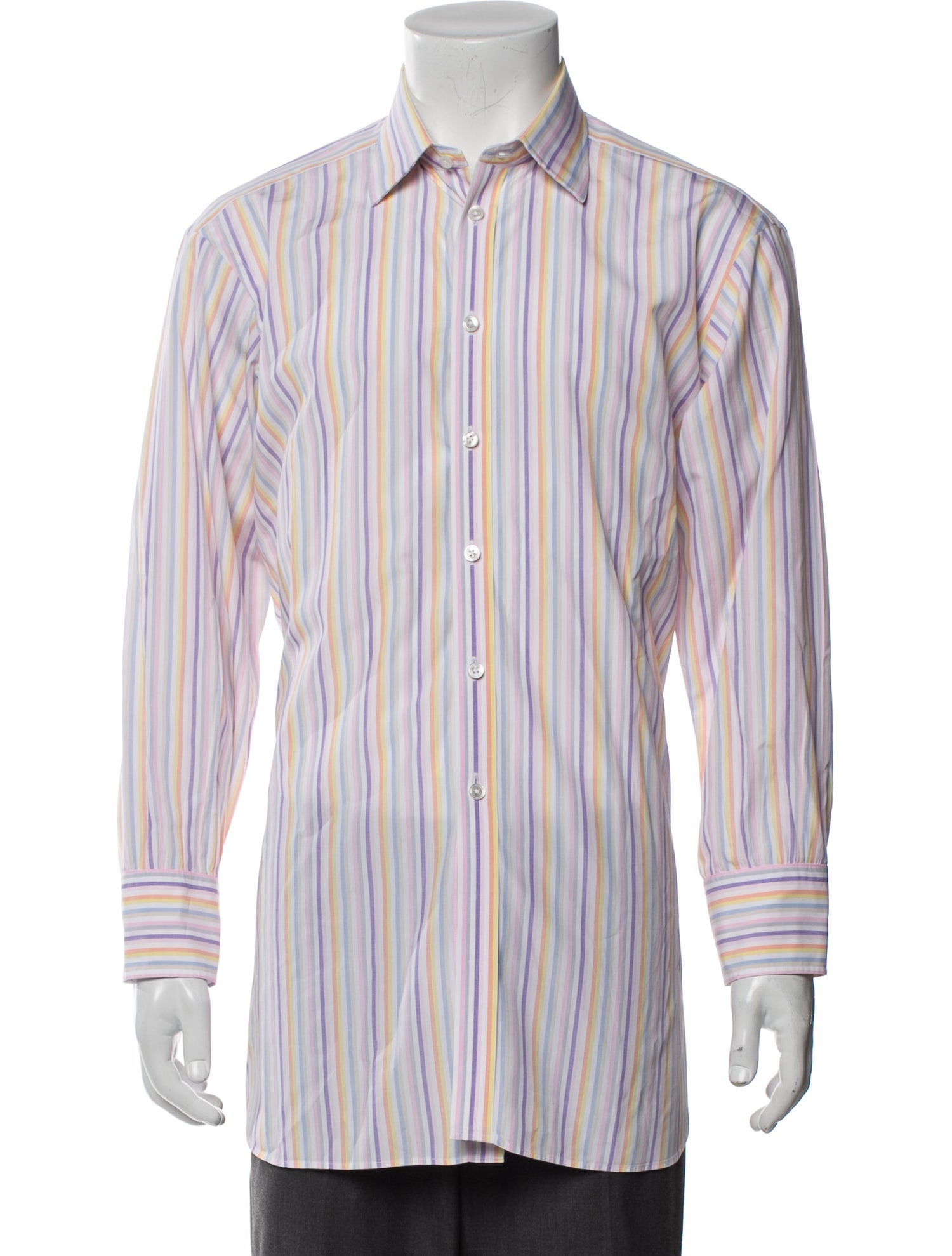 Turnbull & Asser Striped Long Sleeve Dress Shirt