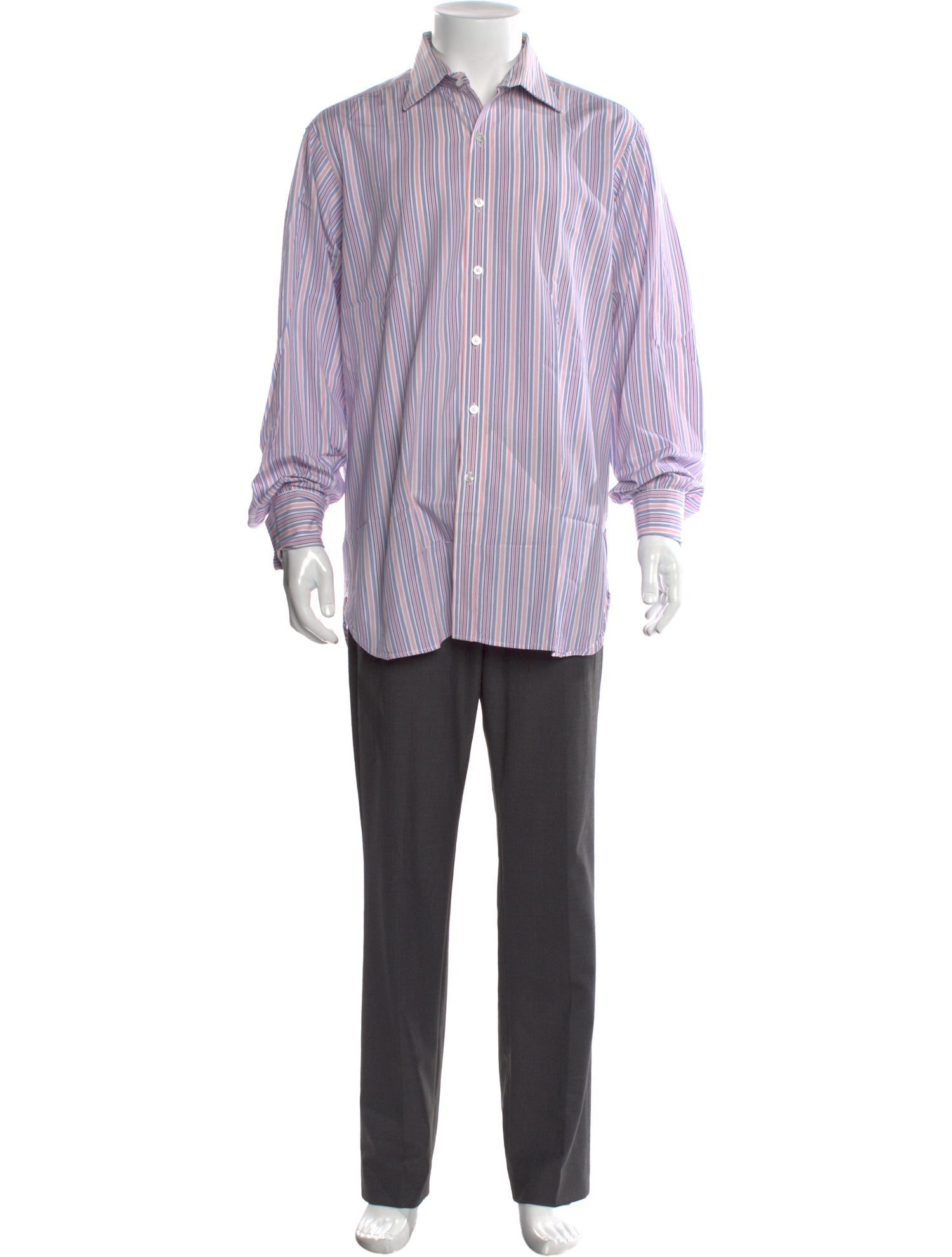 Turnbull & Asser Striped Long Sleeve Dress Shirt