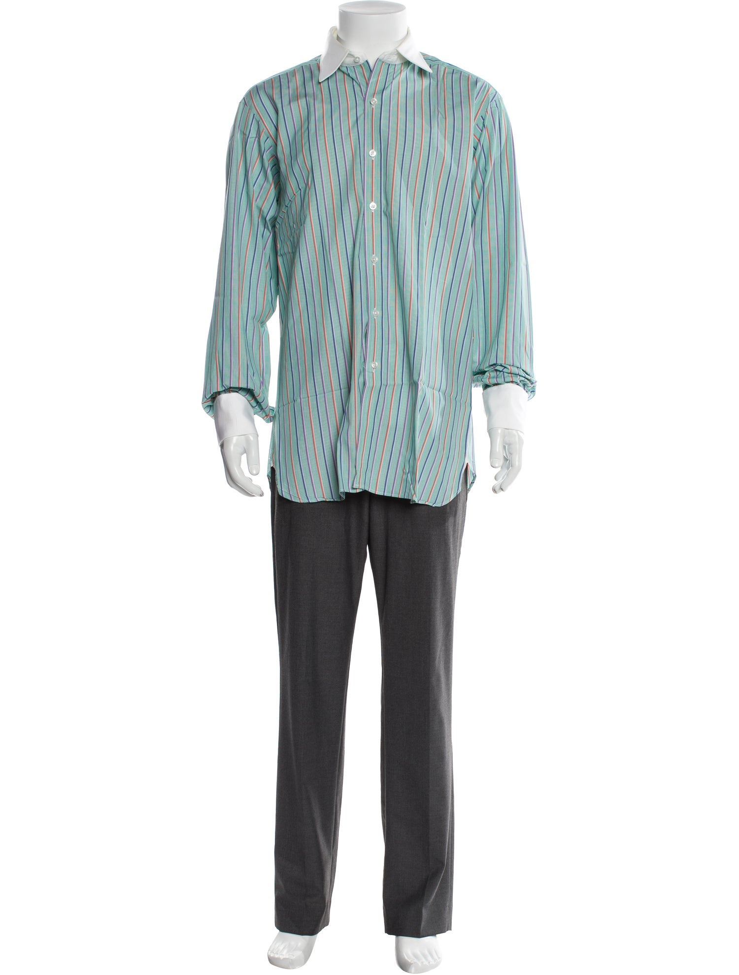 Turnbull & Asser Striped Long Sleeve Dress Shirt