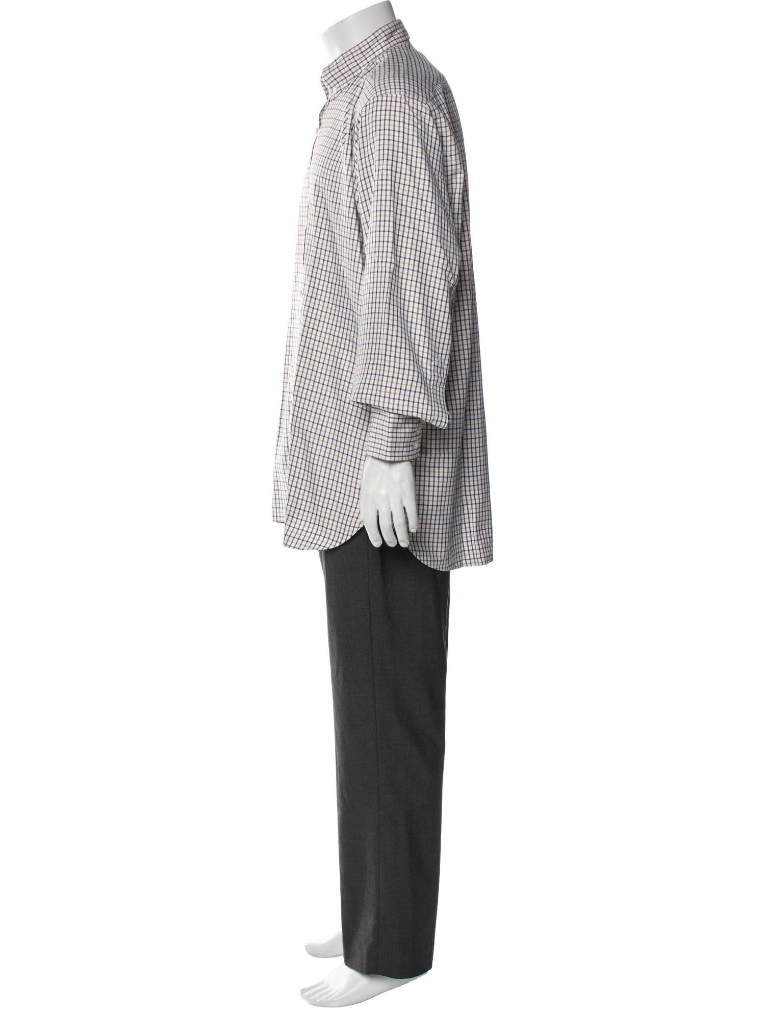 Turnbull & Asser Plaid Print Long Sleeve Shirt