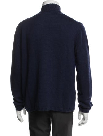Turnbull & Asser Merino Wool Mock Neck Cardigan