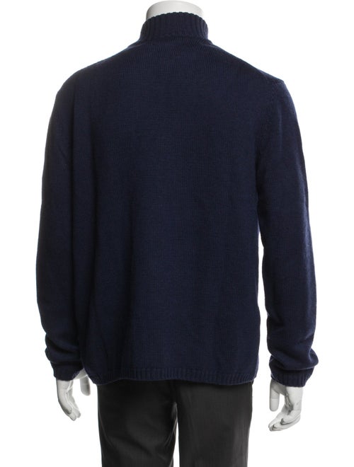 Turnbull & Asser Merino Wool Mock Neck Cardigan