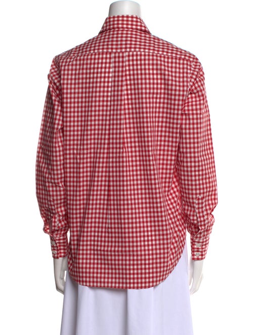 Turnbull & Asser Plaid Print Long Sleeve Button-Up Top