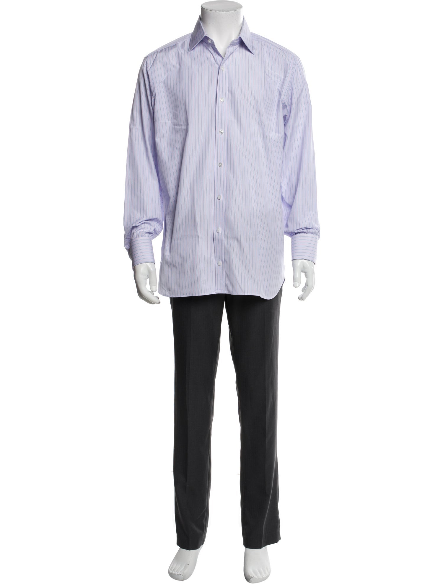 Turnbull & Asser Striped Long Sleeve Dress Shirt