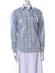 Turnbull & Asser Plaid Print Long Sleeve Button-Up Top