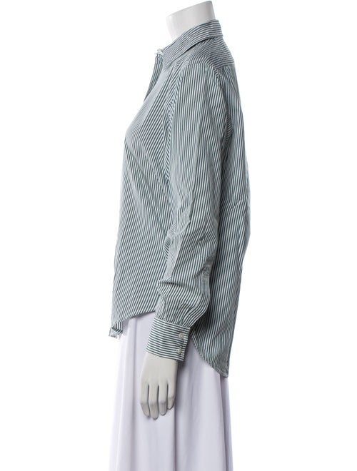 Turnbull & Asser Striped Long Sleeve Button-Up Top