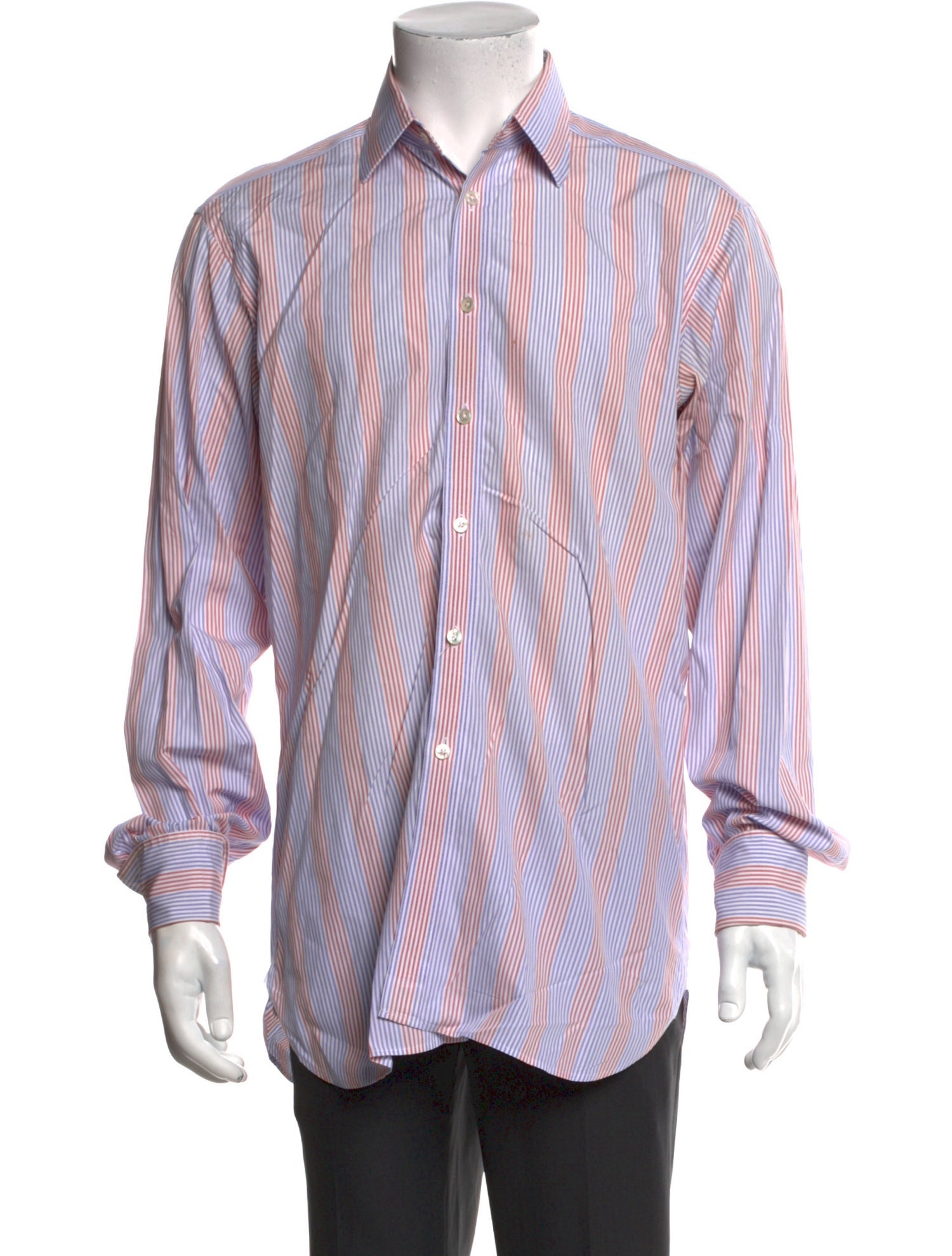 Turnbull & Asser Striped Long Sleeve Dress Shirt