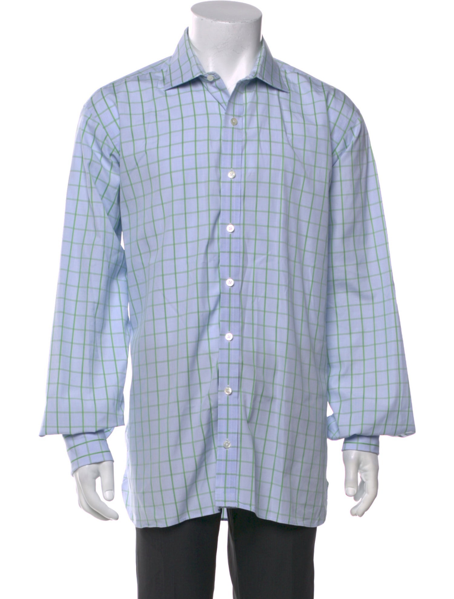 Turnbull & Asser Plaid Print Long Sleeve Dress Shirt