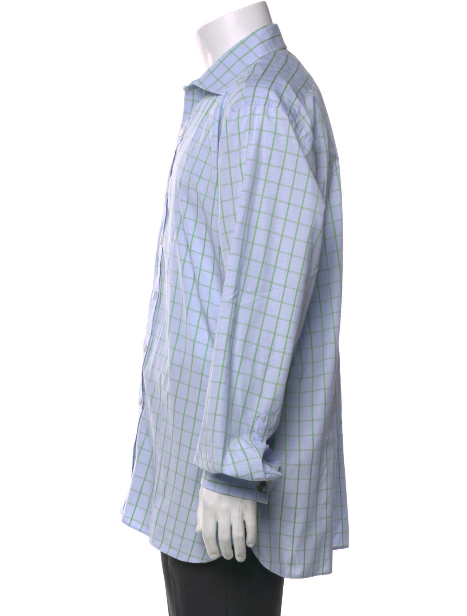 Turnbull & Asser Plaid Print Long Sleeve Dress Shirt