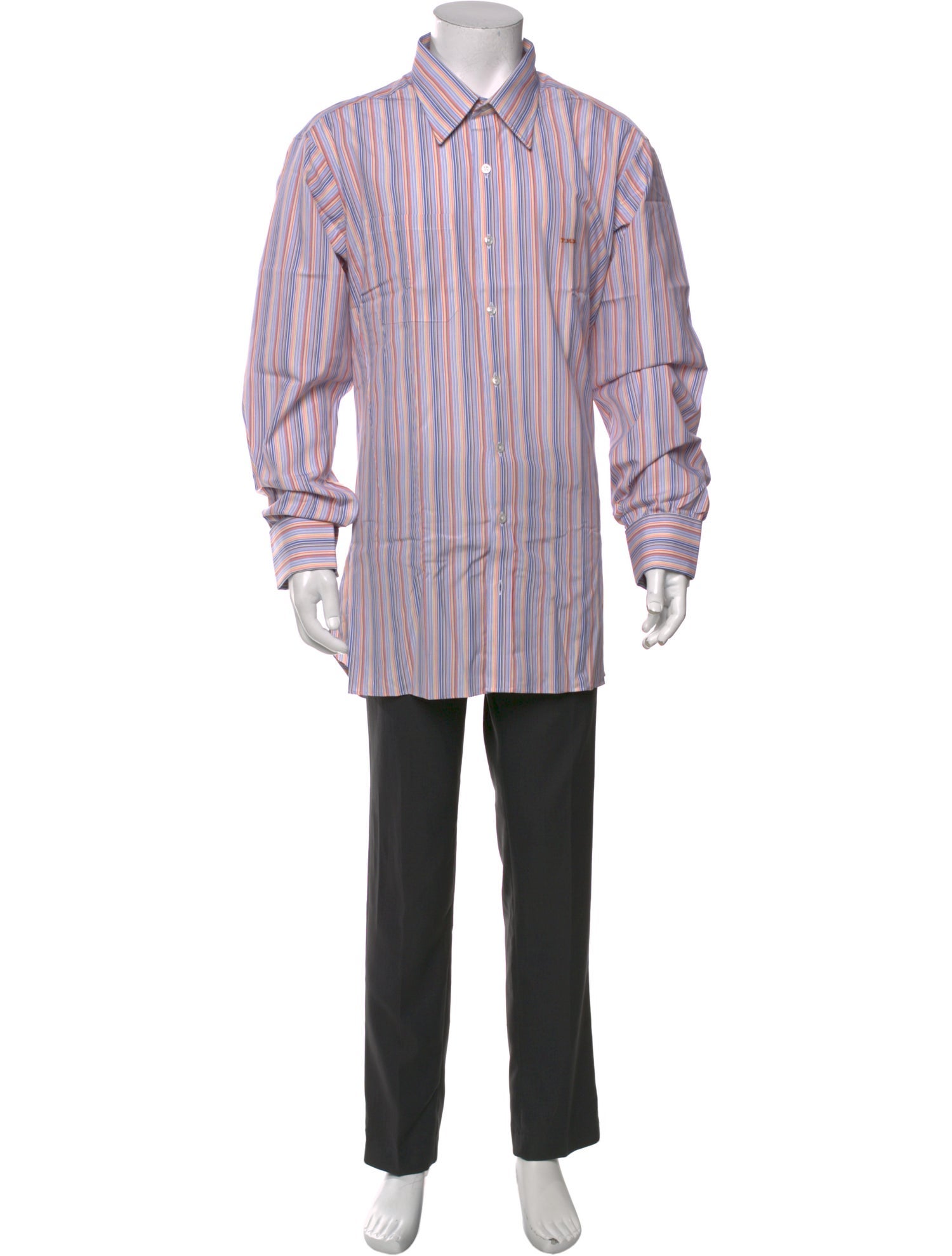 Turnbull & Asser Striped Long Sleeve Dress Shirt