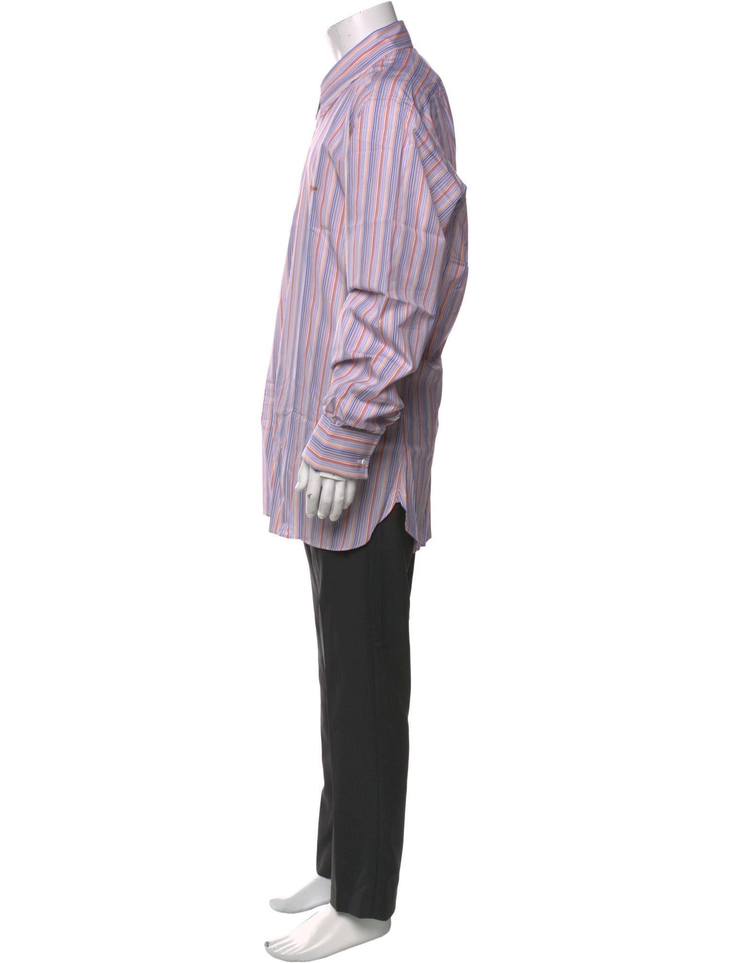 Turnbull & Asser Striped Long Sleeve Dress Shirt
