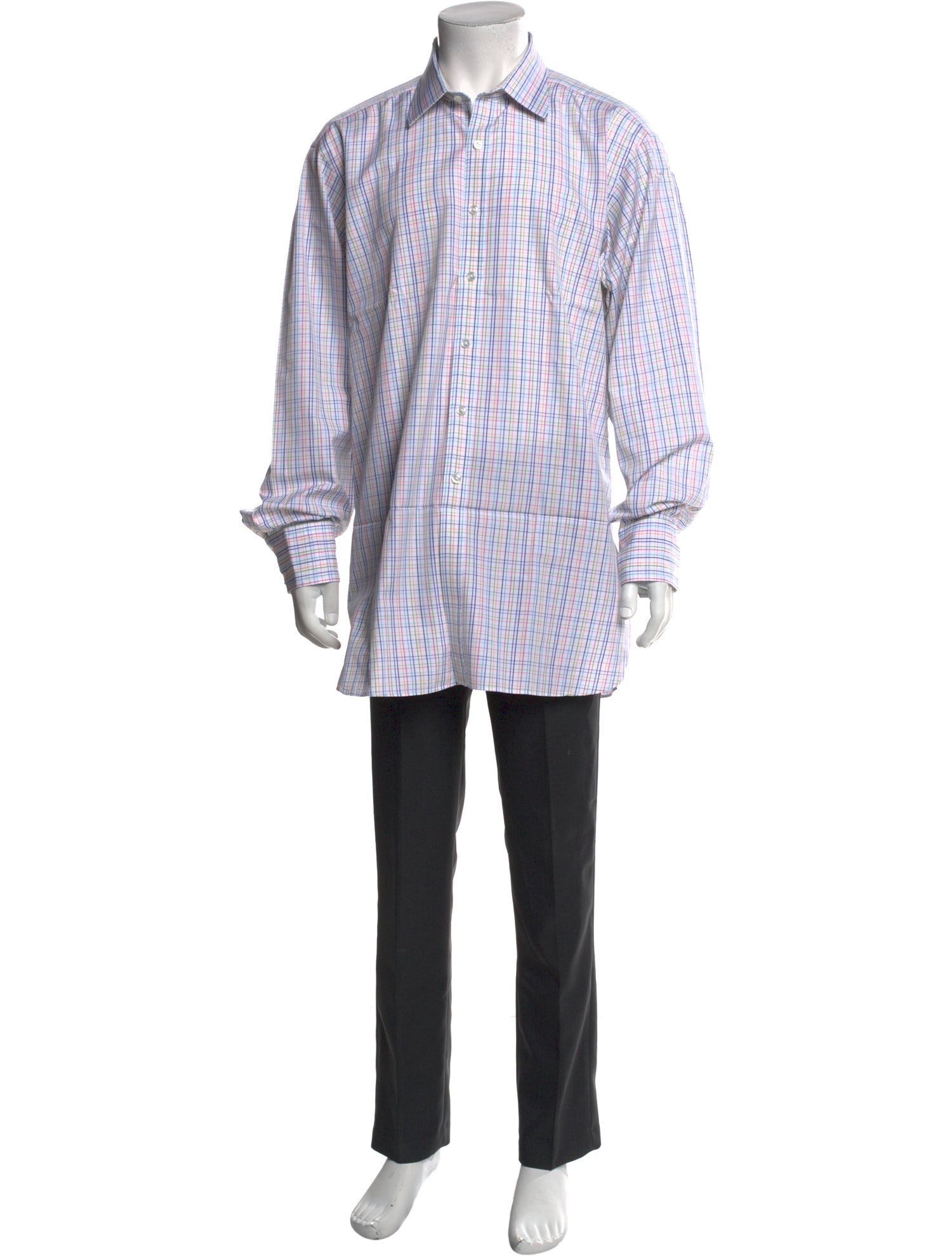 Turnbull & Asser Plaid Print Long Sleeve Dress Shirt