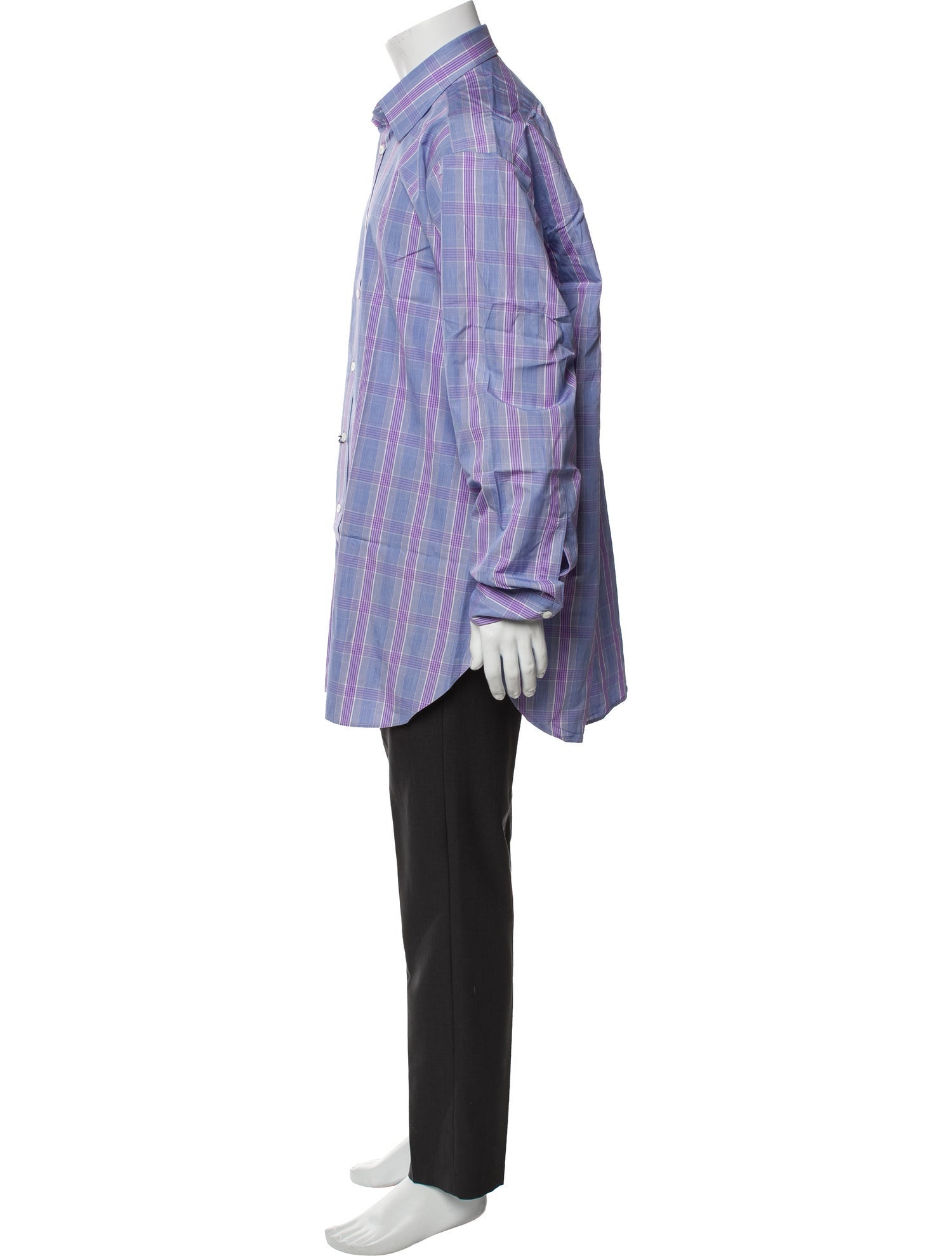 Turnbull & Asser Plaid Print Long Sleeve Dress Shirt w/ Tags