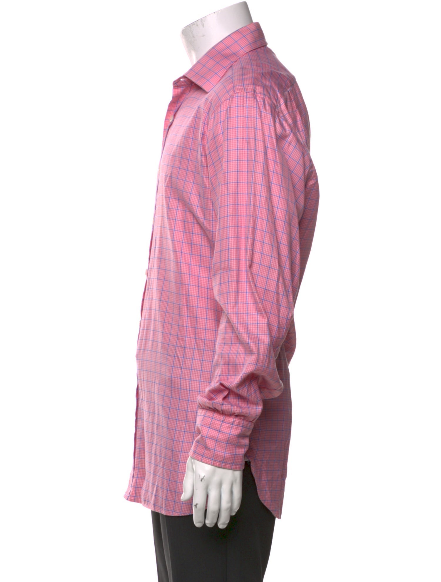 Turnbull & Asser Plaid Print Long Sleeve Dress Shirt